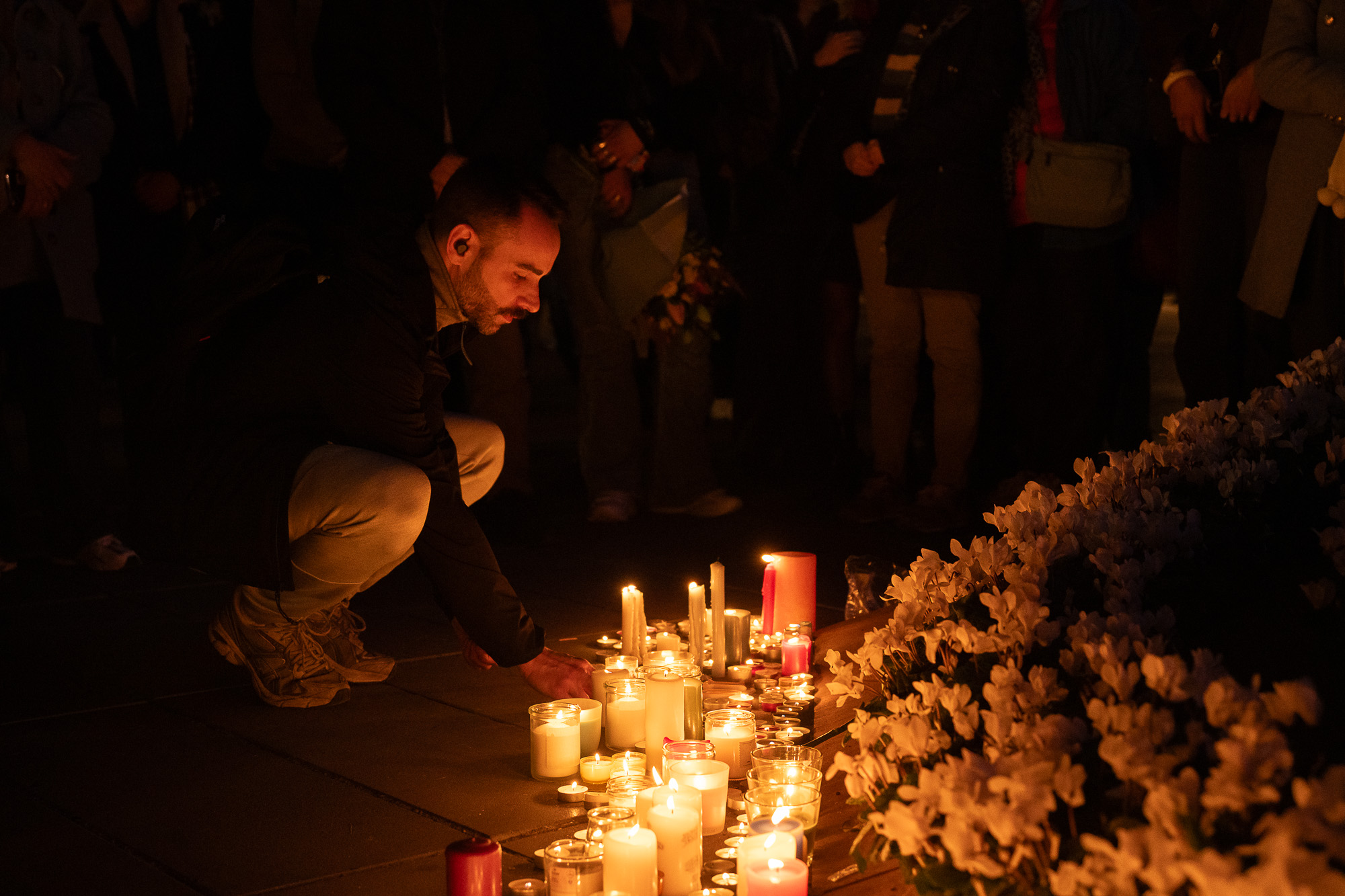 Commemoration marking the 10th anniversary of the November 2015 Paris attacks, Place de la Republique, Paris, November 2025.